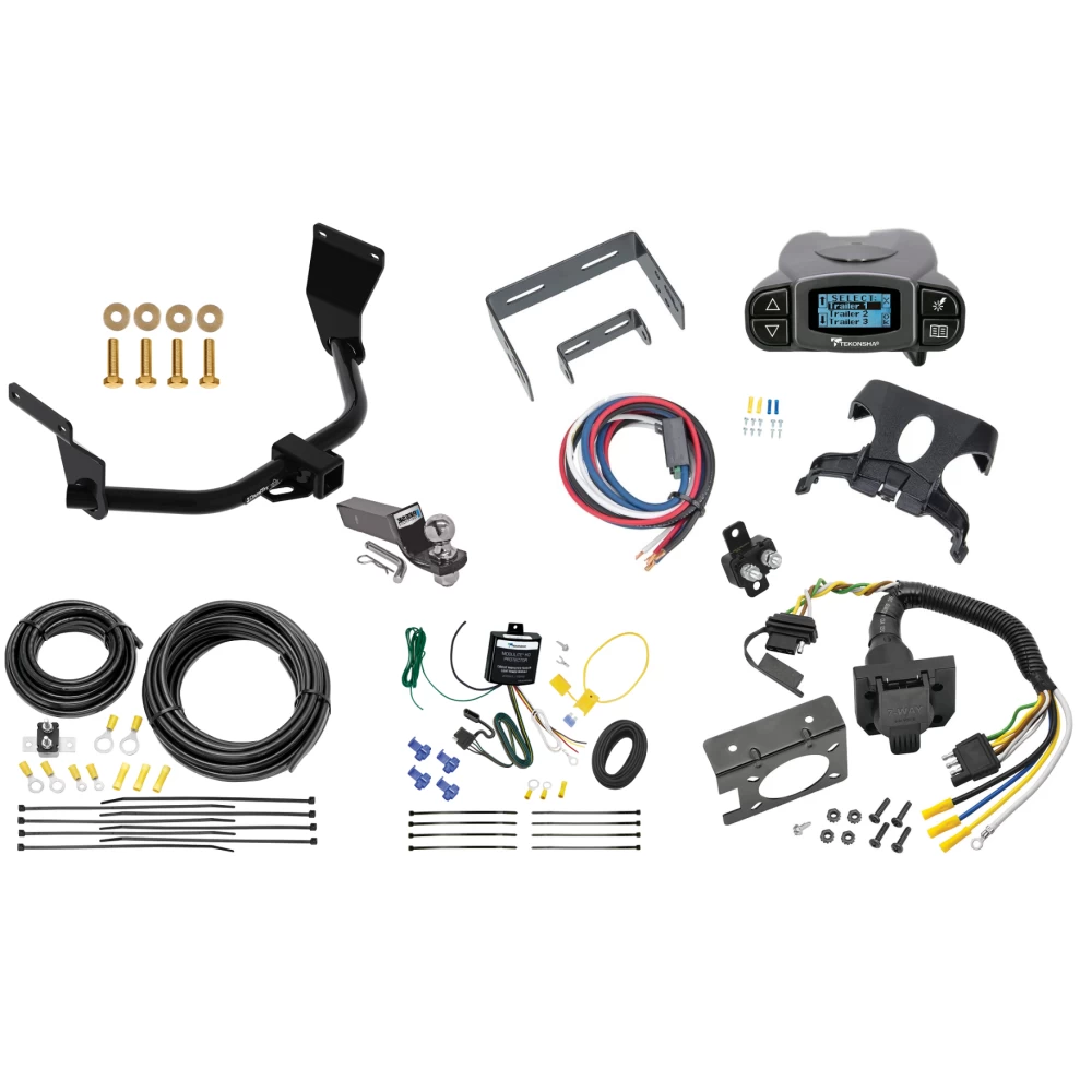 Trailer Hitch Tow Package Prodigy P3 Brake Control For 19-24 Acura RDX w/ 7-Way RV Wiring 2" Drop Mount 2" Ball Class 3 2" Receiver Draw-Tite Tekonsha