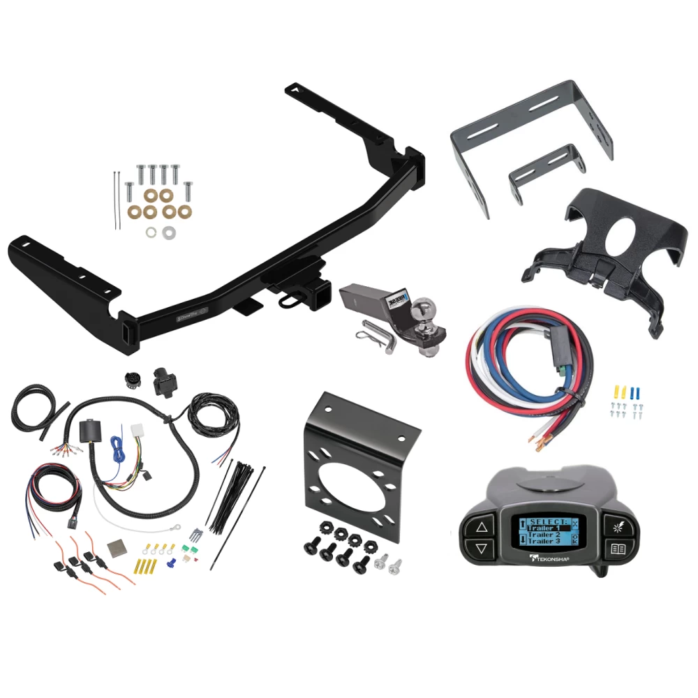 Trailer Hitch Tow Package Prodigy P3 Brake Control For 14-19 Toyota Highlander w/ 7-Way RV Wiring 2" Drop Mount 2" Ball Class 4 2" Receiver Draw-Tite Tekonsha