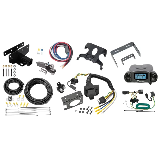 Trailer Hitch Tow Package Prodigy P3 Brake Control For 07-18 Jeep Wrangler JK All Models w/ 7-Way RV Wiring 2" Drop Mount 2" Ball Class 3 2" Receiver Draw-Tite Tekonsha