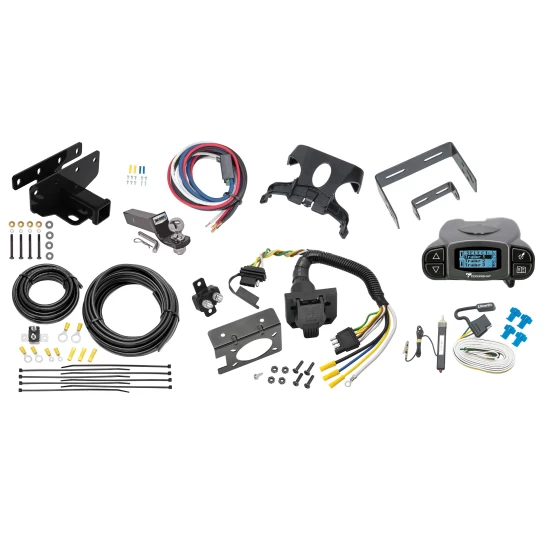 Trailer Hitch Tow Package Prodigy P3 Brake Control For 07-18 Jeep Wrangler JK 18-25 Jeep Wrangler JL 7-Way RV Wiring 2" Drop Mount 2" Ball Class 3 2" Receiver Draw-Tite Tekonsha