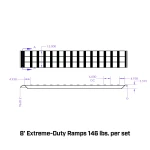 GEN-Y Hitch 8 Ft Extreme Duty Aluminum Loading Ramps Set – 15x96, 7K lb Capacity Each