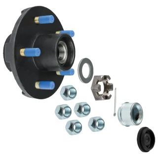 Lippert 2,200 lb Trailer Axle Pre-Greased Idler Hub (5 on 4.5) with Lug Nuts