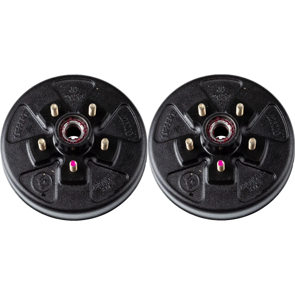Lippert 3,500-lb axle brake kit with 10-inch electric brakes & pre-greased 5-on-4.5 drum hubs, compatible with Dexter & Alko axles