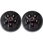 Lippert 3,500-lb axle brake kit with 10-inch electric brakes & pre-greased 5-on-4.5 drum hubs, compatible with Dexter & Alko axles