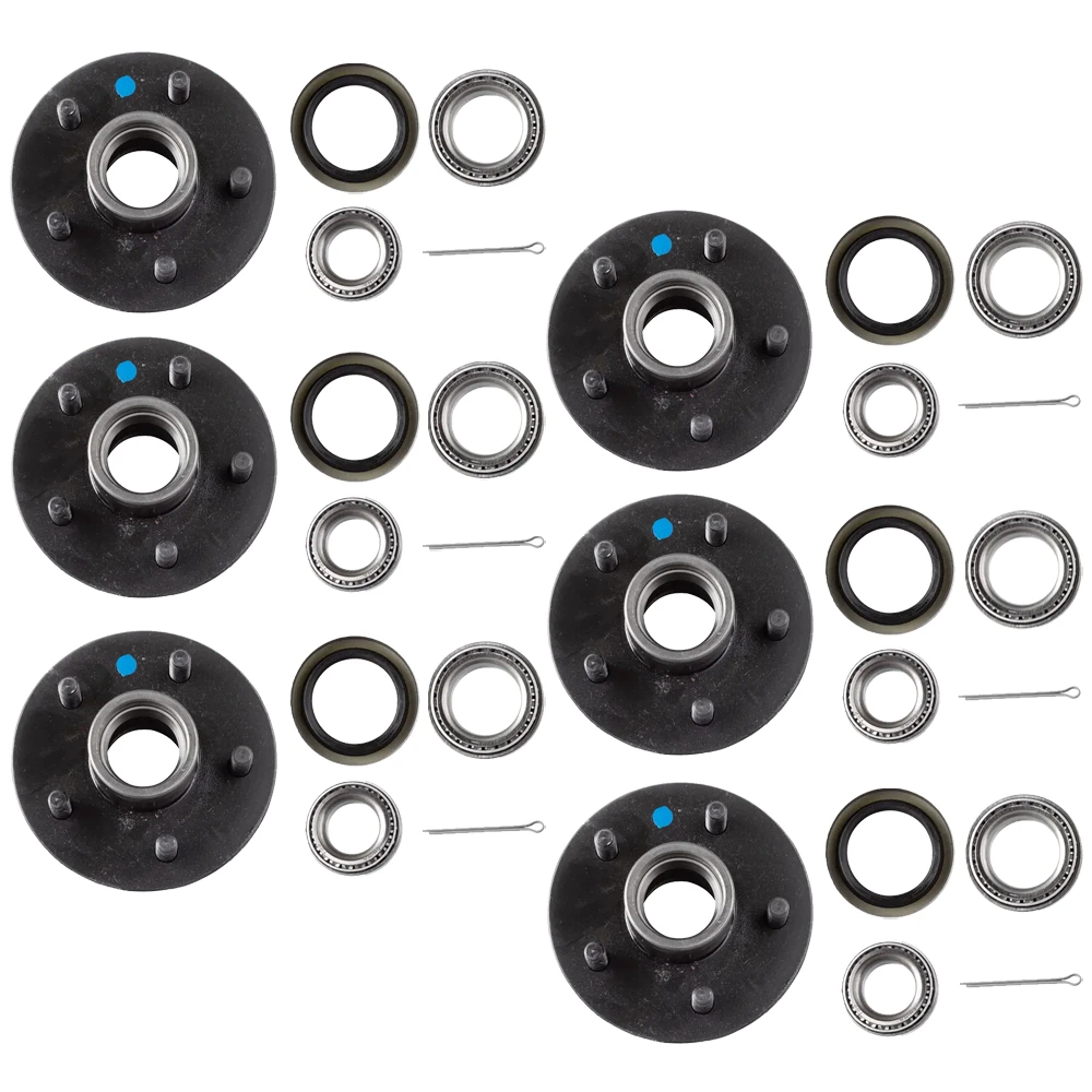 Lippert Triple Idler Hub 3,500 lb Axles 5 on 4.5, 6-Pack with Bearing Kit, Dexter Compatible