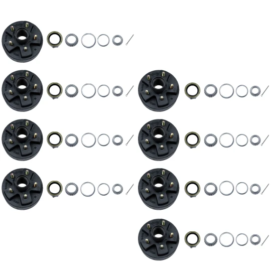 Lippert 7 Inch Brake Hub 8-Pack for 2200 Pound Axles with 5 on 4.5 Inch Pattern, Dexter/Alko Compatible