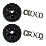 Lippert 10 Inch Brake Drum Hub Assembly Pair 3500-lb Axles 5 on 4.5 with Bearing Kit Dexter Al-Ko Rockwell