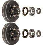 Lippert 12‑inch electric brake assemblies with 6‑on‑5.5 drum hubs and bearing kits, Dexter/Alko/Rockwell compatible for 6K axle