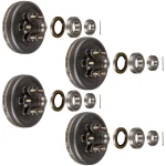 Lippert Dexter compatible 12 inch electric brake and 6‑on‑5.5 hub drum bearing kit for 6K tandem axles