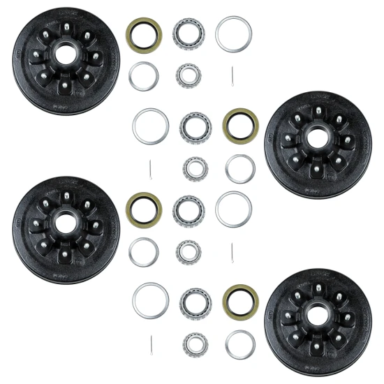 Lippert 7K trailer brake & 8‑on‑6.5 hub‑drum kit with bearing packs, Dexter & Alko compatible