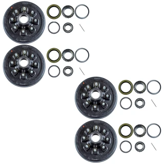 Lippert 7,000‑lb tandem‑axle 12‑inch electric brake & 8‑on‑6.5 drum hub kit with bearings – Dexter, Alko, Rockwell compatible