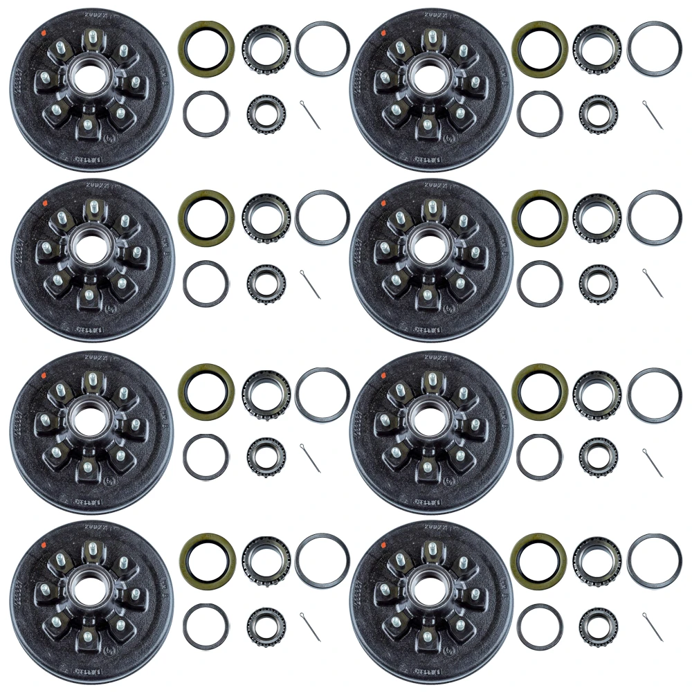 lippert 12 inch 8 lug 7000 lb brake drum hub assembly bundle dexter al-ko rockwell