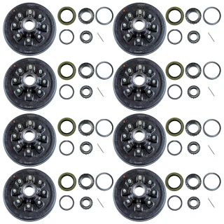 lippert 12 inch 8 lug 7000 lb brake drum hub assembly bundle dexter al-ko rockwell