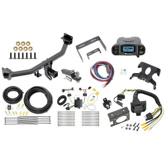 Trailer Hitch Tow Package Prodigy P3 Brake Control For 17-22 KIA Sportage All Models w/ 7-Way RV Wiring 2" Drop Mount 2" Ball Class 3 2" Receiver Reese Tekonsha