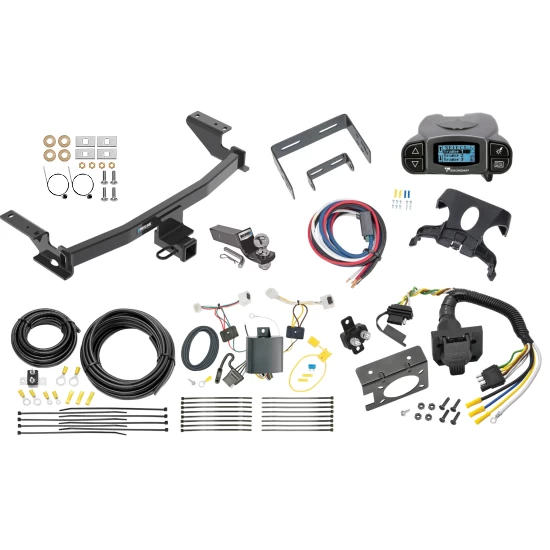 Trailer Hitch Tow Package Prodigy P3 Brake Control For 17-21 Mazda CX-5 (2019 Exc Diesel) w/ 7-Way RV Wiring 2" Drop Mount 2" Ball Class 3 2" Receiver Reese Tekonsha