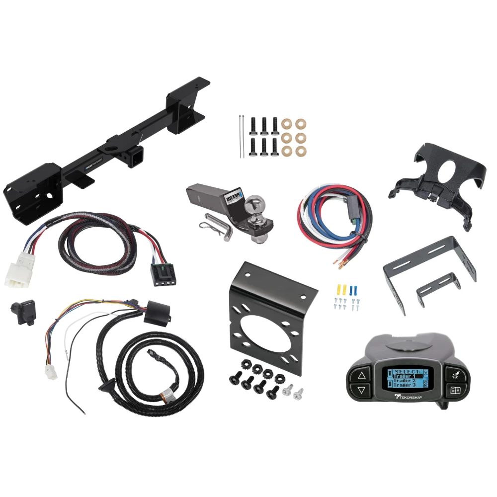 Trailer Hitch Tow Package Prodigy P3 Brake Control For 19-27 Subaru Ascent All Models w/ 7-Way RV Wiring 2" Drop Mount 2" Ball Class 3 2" Receiver Reese Tekonsha