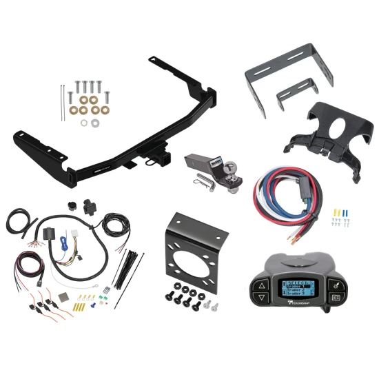 Trailer Hitch Tow Package Prodigy P3 Brake Control For 14-19 Toyota Highlander w/ 7-Way RV Wiring 2" Drop Mount 2" Ball Class 4 2" Receiver Reese Tekonsha