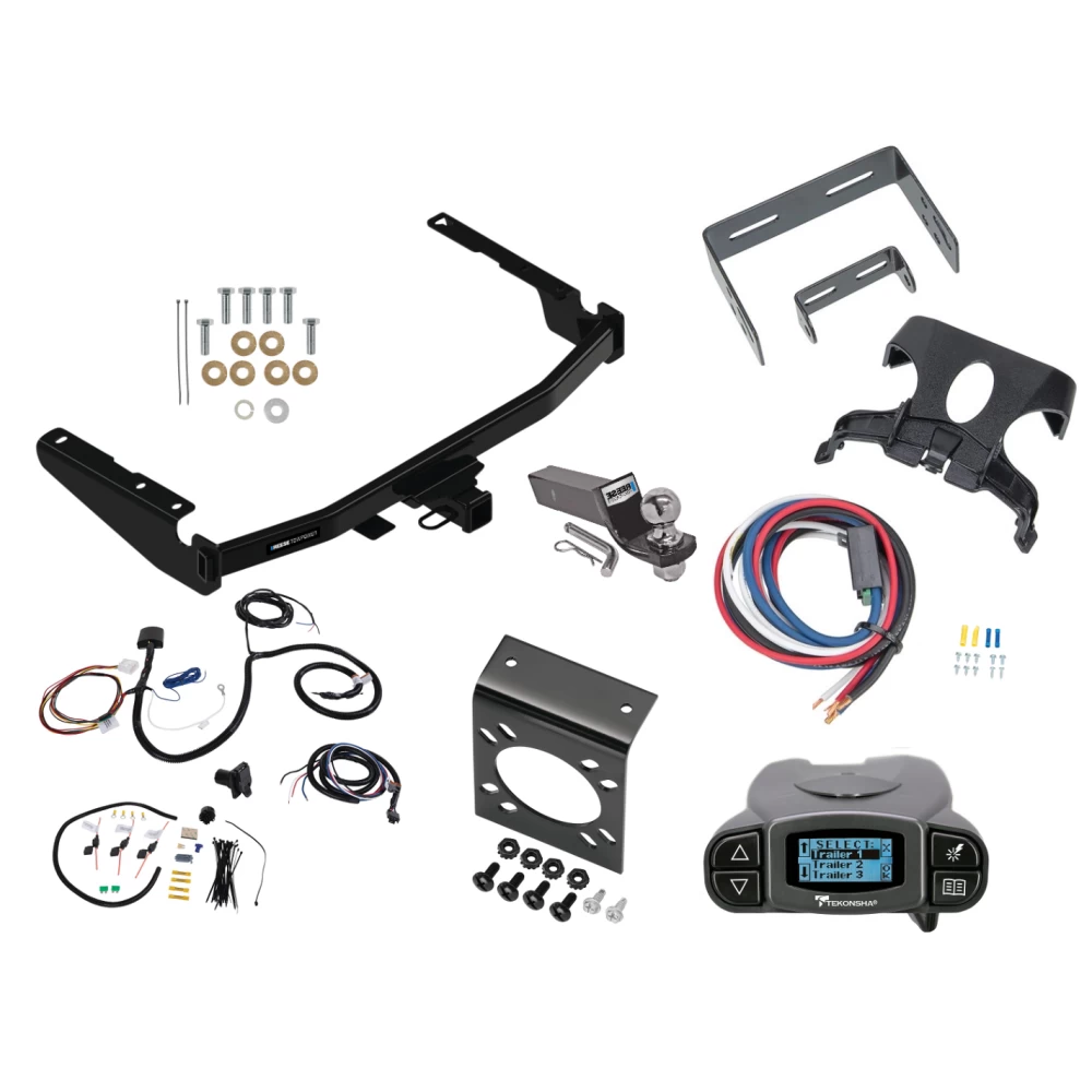 Trailer Hitch Tow Package Prodigy P3 Brake Control For 20-26 Toyota Highlander (Excluding XSE) w/ 7-Way RV Wiring 2" Drop Mount 2" Ball Class 4 2" Receiver Reese Tekonsha