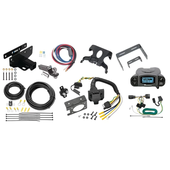 Trailer Hitch Tow Package Prodigy P3 Brake Control For 07-18 Jeep Wrangler JK All Models w/ 7-Way RV Wiring 2" Drop Mount 2" Ball Class 3 2" Receiver Reese Tekonsha