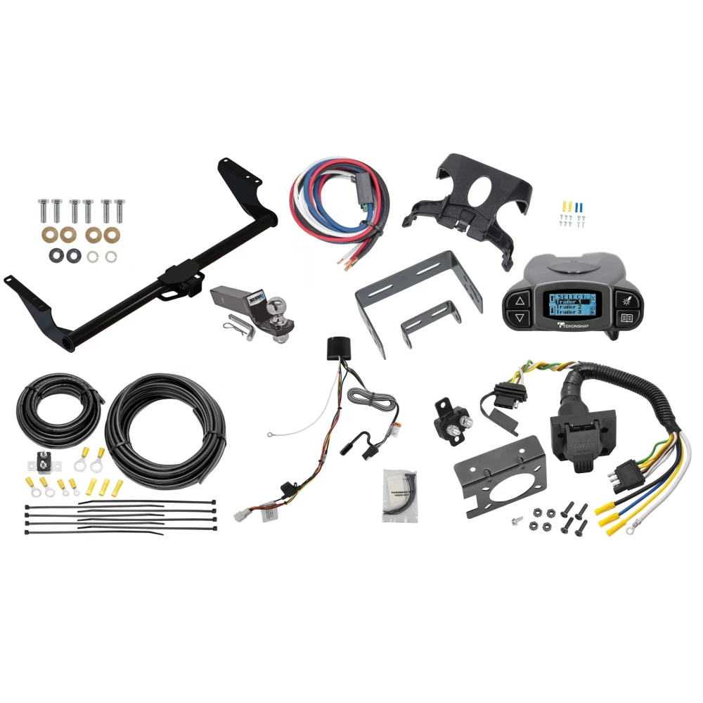 Trailer Hitch Tow Package Prodigy P3 Brake Control For 21-27 Toyota Sienna All Models w/ 7-Way RV Wiring 2" Drop Mount 2" Ball Class 3 2" Receiver Reese Tekonsha
