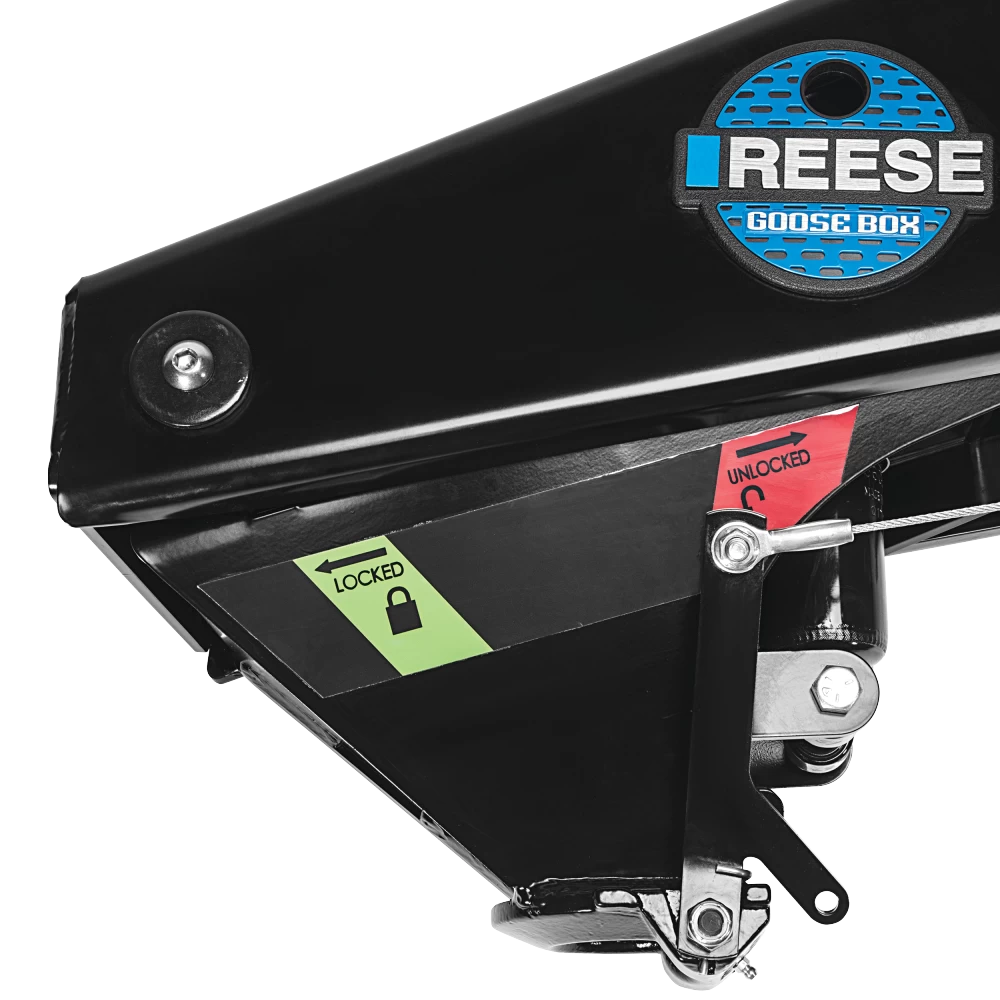 Reese 94920 20K Goose Box (Gen3), Pin Box Convert Fifth Wheel King Pin Hitch to Gooseneck Coupler For Lippert 1621, 1716, 0719, Fabex PB 600 and Rhino Bolt Hole Pattern
