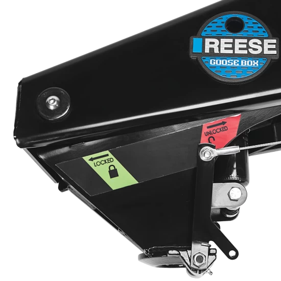 Reese 94920 20K Goose Box (Gen3), Pin Box Convert Fifth Wheel King Pin Hitch to Gooseneck Coupler For Lippert 1621, 1716, 0719, Fabex PB 600 and Rhino Bolt Hole Pattern