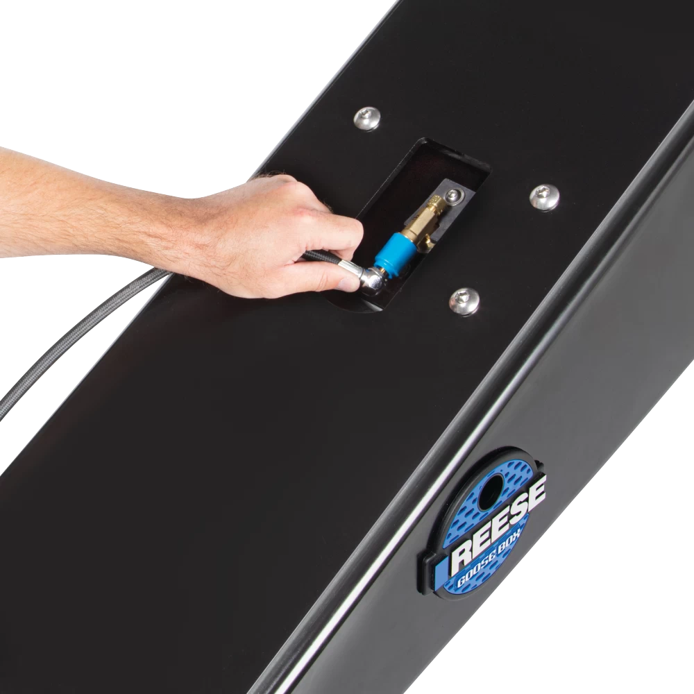 Reese 94920 20K Goose Box (Gen3), Pin Box Convert Fifth Wheel King Pin Hitch to Gooseneck Coupler For Lippert 1621, 1716, 0719, Fabex PB 600 and Rhino Bolt Hole Pattern