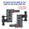 GEN-Y Mega-Duty 32K adjustable drop hitch with 2.5″ offset shank, 3″ rise, 9″ drop, dual-ball mount, silver-vein finish