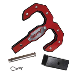 Gen-Y Hulk 16K Double Tow Hook and Hitch Step For 2" Receiver Shank Black/Red with GH0071 Reducer Sleeve GH-099 Pin & GH-011 Clip 16K Towing Capacity