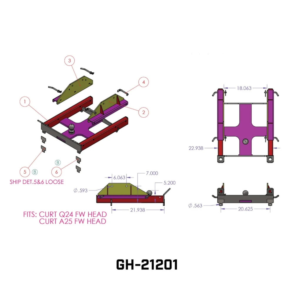 Gen‑Y Advantage 25K Combo Hitch for Curt Q24 & A25 gooseneck and 5th wheel