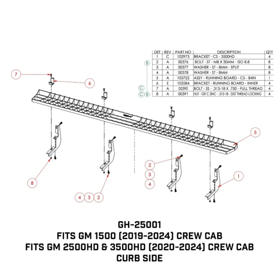 GEN-Y Running Boards for GM 1500 & 2500HD/3500HD RS & CS – Heavy Duty Step Kit EN-Y Running Boards Kit for GM 1500 & 2500HD/3500HD Crew Cab – Anti-Slip Steel Steps