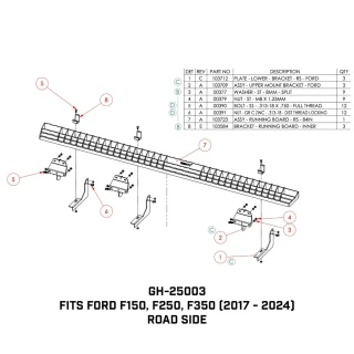 GEN-Y Running Boards for Ford F-150 F-250 F-350 Crew Cab – Black Steel Step Kit