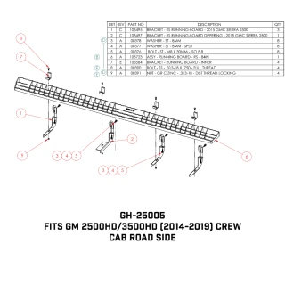 GEN-Y Running Boards GM 2500HD 3500HD 2014-2019 Crew Cab RS CS Truck Step Kit