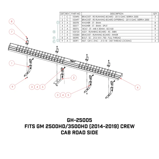 GEN-Y Running Boards GM 2500HD 3500HD Crew Cab Truck Step Kit 2014-2019 GEN-Y Running Boards GM 2500HD 3500HD 2014-2019 Crew Cab RS CS Truck Step Kit