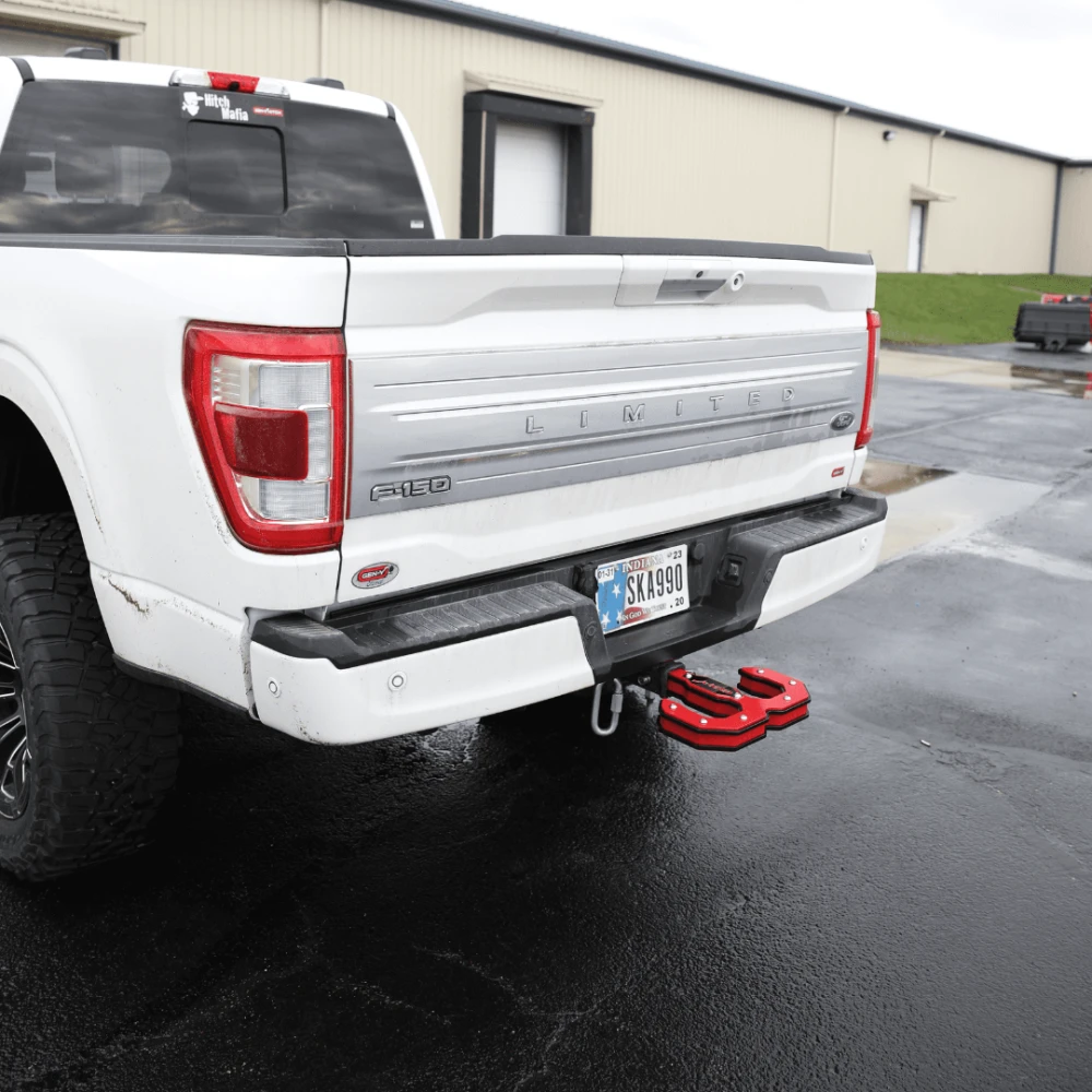 GEN-Y Hulk 16K Double Tow Hook Hitch Step 2" Receiver Red Black Heavy Duty GH-0069-R