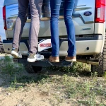 GEN-Y 42 inch serrated van hitch step with 2 inch shank, heavy-duty 600 lb capacity