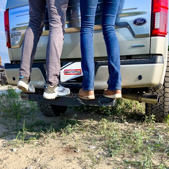 GEN-Y 42 inch serrated van hitch step with 2 inch shank, heavy-duty 600 lb capacity