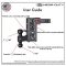 GEN-Y Mega-Duty 32K adjustable drop hitch with 2.5″ offset shank, 3″ rise, 9″ drop, dual-ball mount, silver-vein finish