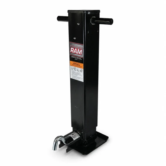 RAM TJD-12000SP-R2 12,000 lb direct weld heavy duty sidewind trailer jack with spring return drop leg