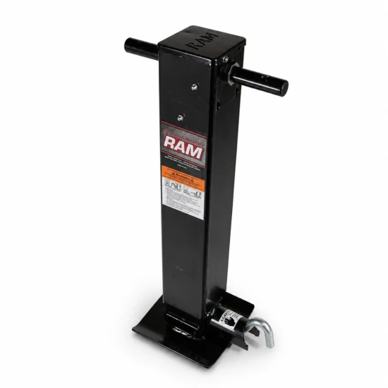RAM TJD-12000SP-R2 12,000 lb direct weld heavy duty sidewind trailer jack with spring return drop leg