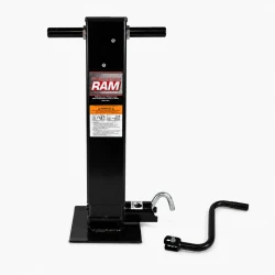 RAM 12K Direct Weld Heavy Duty Sidewind Trailer Jack, Spring Return Drop Leg