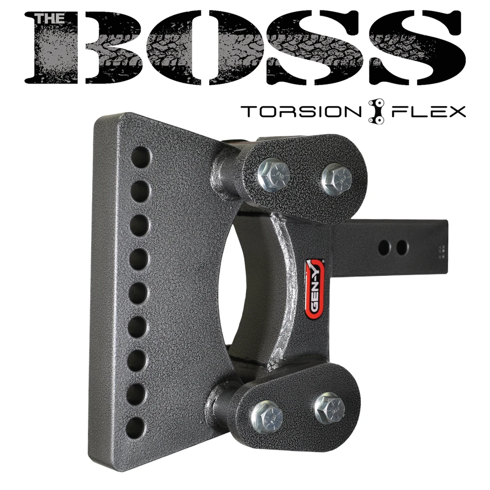 GEN-Y BOSS Torsion-Flex weight distribution hitch shank – 7″ drop & rise, 2.5″ receiver