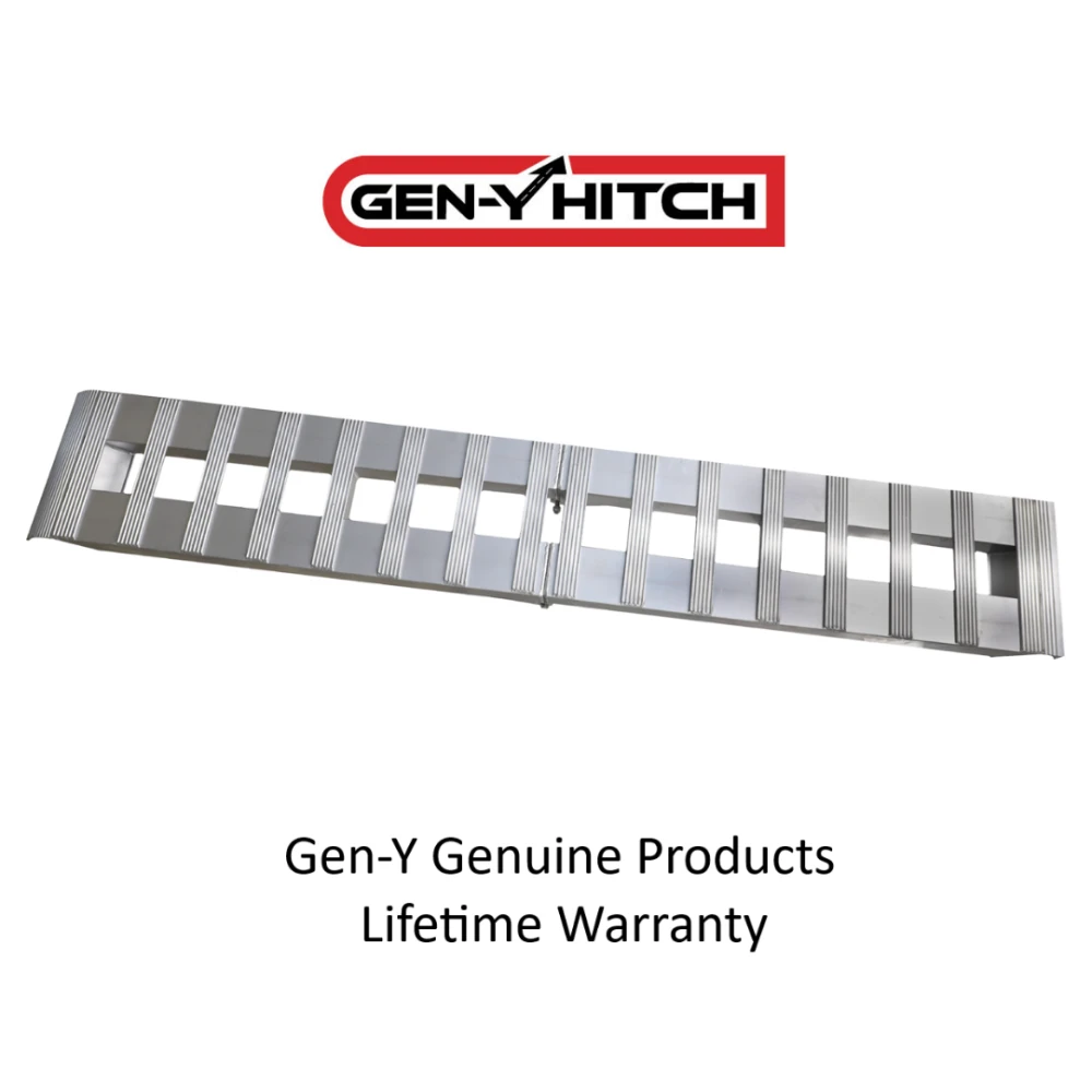 GEN-Y 8 Ft Foldable Aluminum Loading Ramp 3000 lb Capacity for Trucks and Trailers