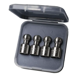 GEN-Y Tiny Hitch Ball Tire Air Valve Stem Caps – Stainless Steel Set of 4, Universal Fit, Made in USA (TJ-GH-105073)