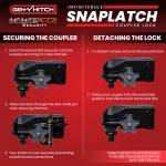 GEN-Y hitch guard ball 2-5/16 gooseneck anti theft textured black for InfiniteRule SnapLatch TJ-GH-105796