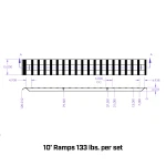 GEN-Y 10 Ft Heavy Duty Aluminum Loading Ramp Set – 15" x 120", 10,000 lb Capacity