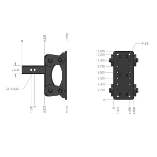 GEN-Y BOSS 21K Torsion-Flex Pintle Plate Hitch 3 inch shank 6.5 inch drop USA-made