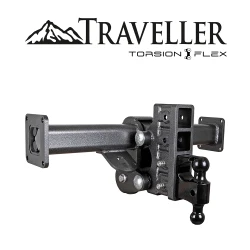GEN-Y Traveller Torsion-Flex 27 Inch Chassis Frame Mount Hitch 21K – 2.5" Shank, 6" Drop, Dual-Ball & Pintle Lock (TJ-GH-6023)