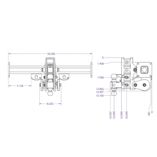 GEN-Y 33 inch Traveller Torsion-Flex TJ-GH-6724 21K frame mount hitch 6 inch offset drop dual ball pintle lock