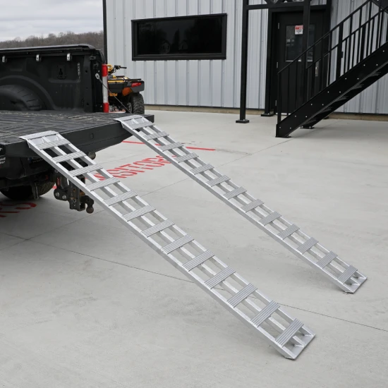 GEN-Y Hitch 78 Inch Aluminum Loading Ramps – 600 LB Capacity Each, 12" x 78", Silver